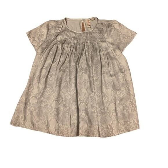 Dolan Left Coast Anthropologie Blouse Top Snake Print Pilar Pleated Size Small - Picture 4 of 9